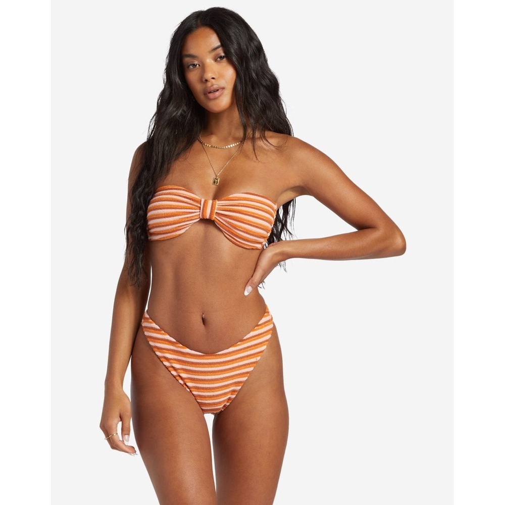 Billabong Tides Terry Skimpy Hike bikini bottom & Betty bandeau bikini top - Picture 2 of 8